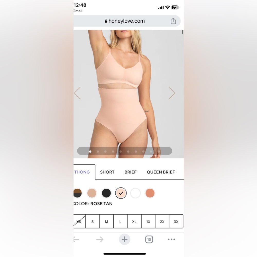 Honeylove Super Power Thong in Rose Tan
